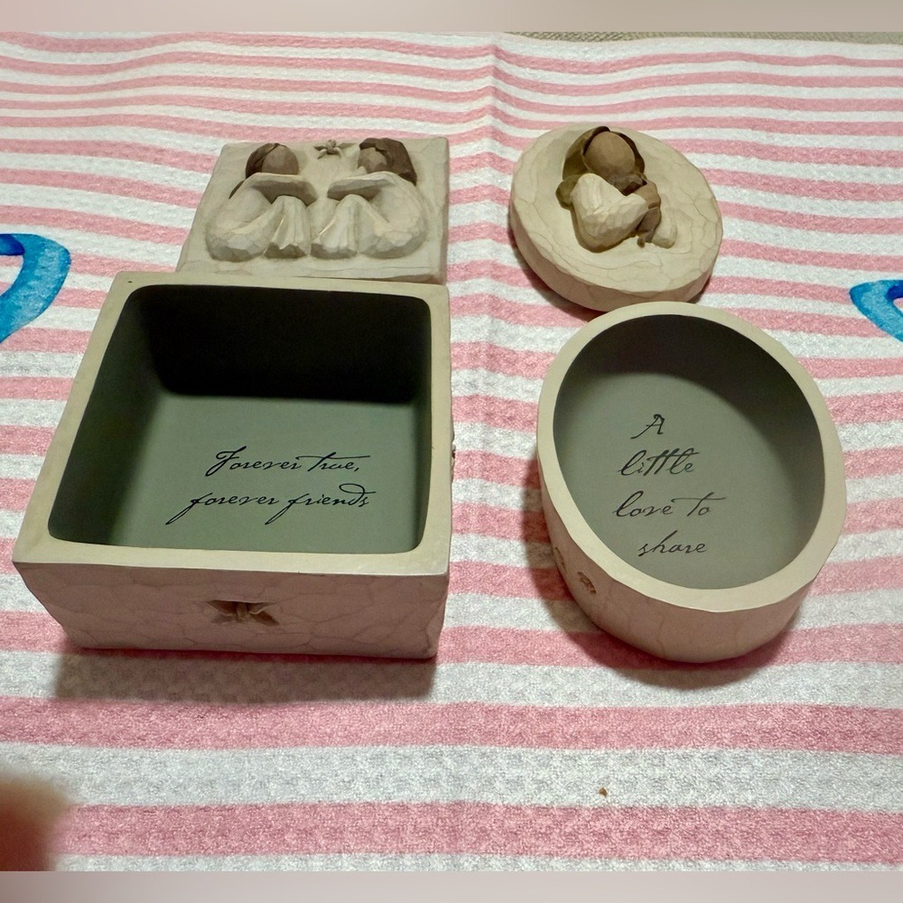 Willow Tree - 2 trinket boxes - friendship
